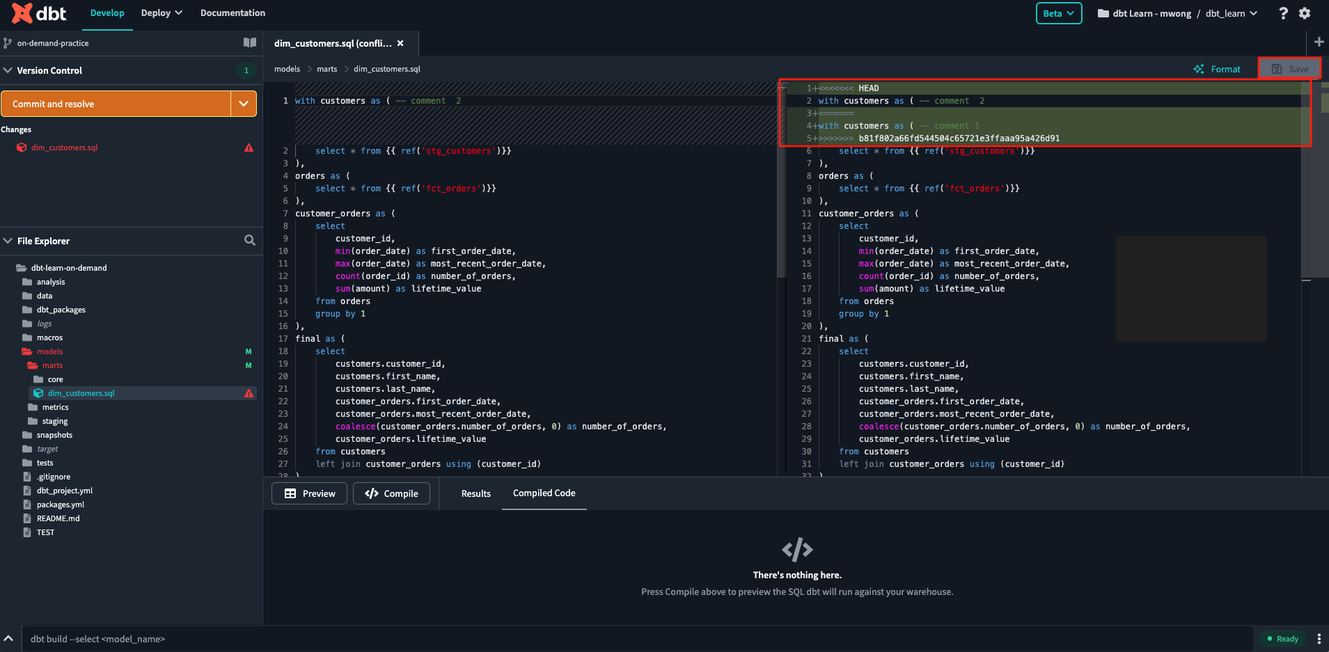 Choosing lines of code to preserve